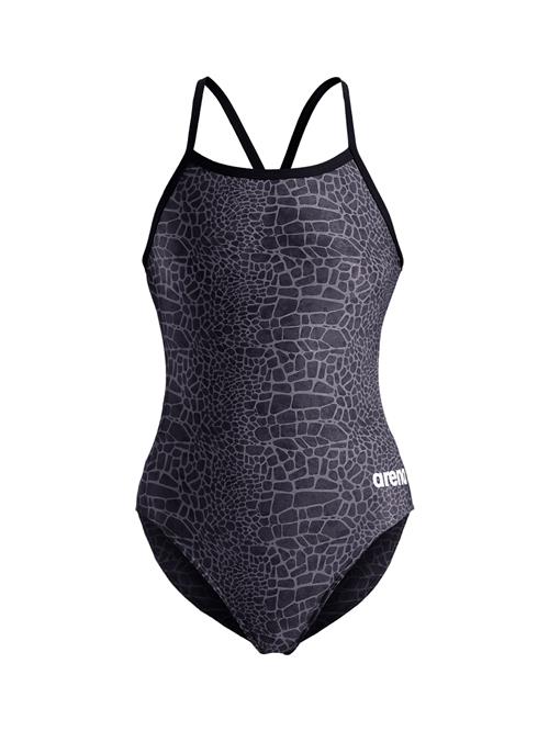 ARENA Badedragt 'SNAKESKIN'  antracit / sort / hvid