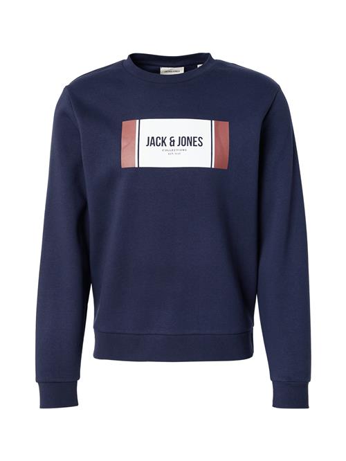 JACK & JONES Sweatshirt 'JJHAYATO'  navy / brun / hvid