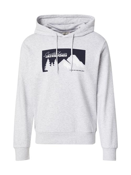 JACK & JONES Sweatshirt 'JJSUN'  sort / hvid / hvid-meleret