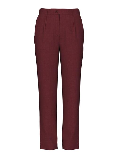 PIECES Bukser med lægfolder 'PCKamil'  kirsebærsrød