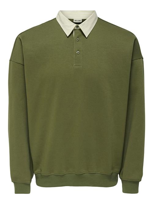 Only & Sons Sweatshirt 'ONSJeffrey'  grøn / hvid