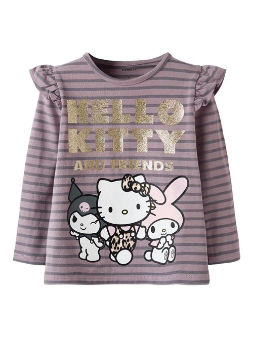 NAME IT Bluser & t-shirts 'Hello Kitty'  guld / lilla / sort / hvid