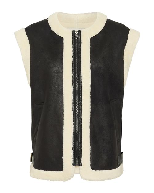 Kaffe Vest 'Kapernille'  creme / sort