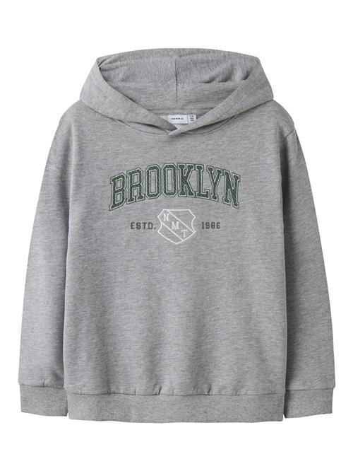 NAME IT Sweatshirt 'NKMNEWI'  grå-meleret / mørkegrøn