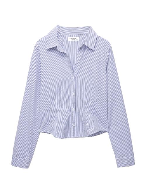 Pull&Bear Bluse  blå / hvid