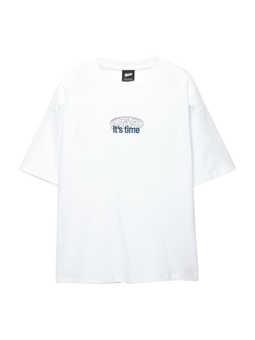 Pull&Bear Bluser & t-shirts 'STWD'  ensian / hvid