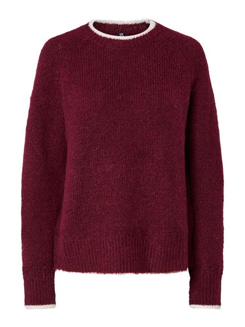 PIECES Pullover 'PCIVY'  burgunder