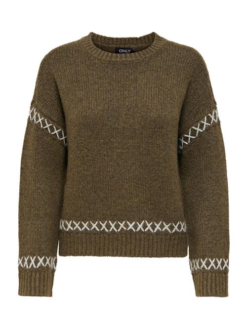 ONLY Pullover 'ONLAmanda'  umbra / naturhvid