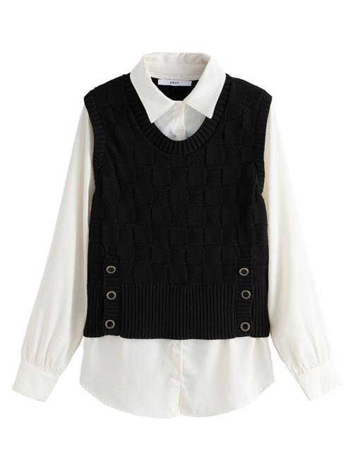 Next Bluse  sort / hvid