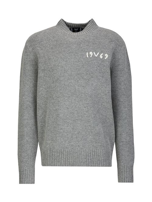 19V69 ITALIA Pullover 'Anteo'  grå-meleret / hvid