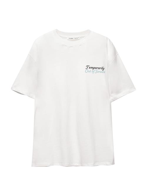 Pull&Bear Shirts 'TV'  aqua / brun / sort / hvid