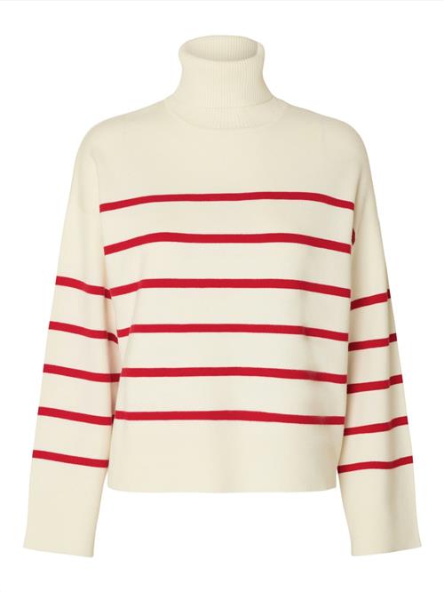 SELECTED Pullover 'SLFKAMMA'  creme / brandrød