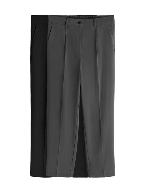 The Set Bukser med lægfolder  antracit / sort