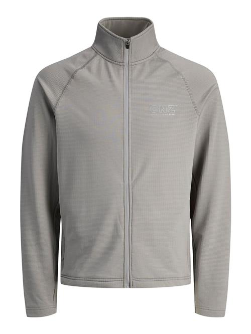 JACK & JONES Sweatjakke 'CNZ'  grå / hvid