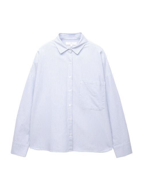 Pull&Bear Bluse 'PACIFIC'  dueblå / hvid