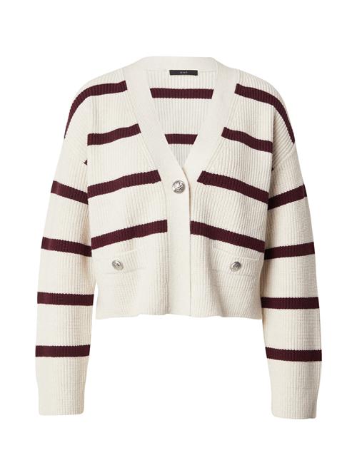 OUI Cardigan  bordeaux / hvid