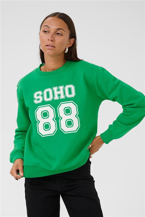Kaffe Sweatshirt 'Soul'  grøn / hvid