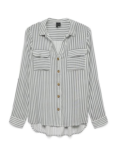 VERO MODA Bluse 'VMBUMPY'  natblå / hvid