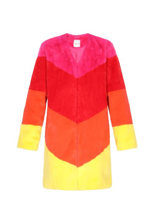 IZIA Overgangsfrakke  gul / orange / mørk pink / rød