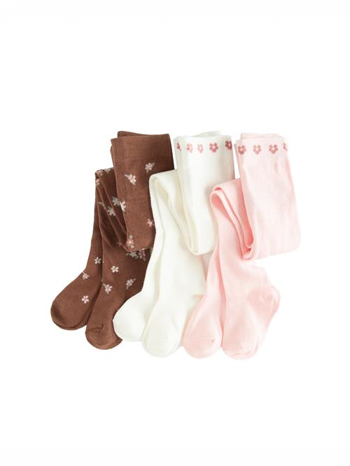 Cool Club Strømpebukser  brun / lyserød / hvid