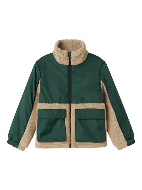 NAME IT Overgangsjakke 'MONICO'  cappuccino / mørkegrøn