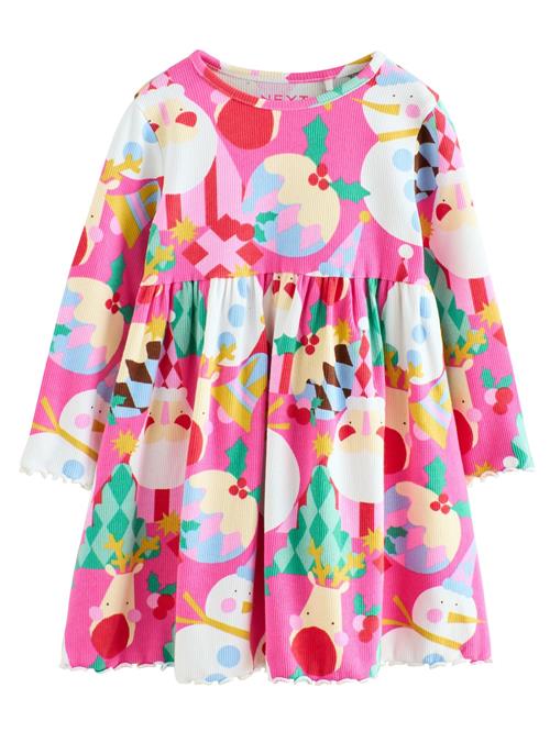 Next Kjole 'Christmas'  pink / lyserød / rød / hvid