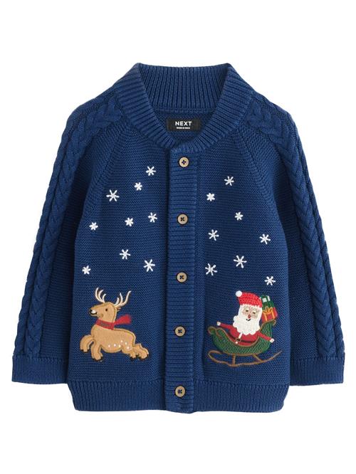 Next Cardigan 'Christmas'  navy / mørkegrøn / rød / hvid