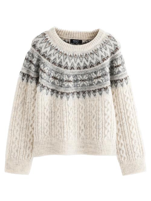 Next Pullover  beige / mørkebrun / grå-meleret