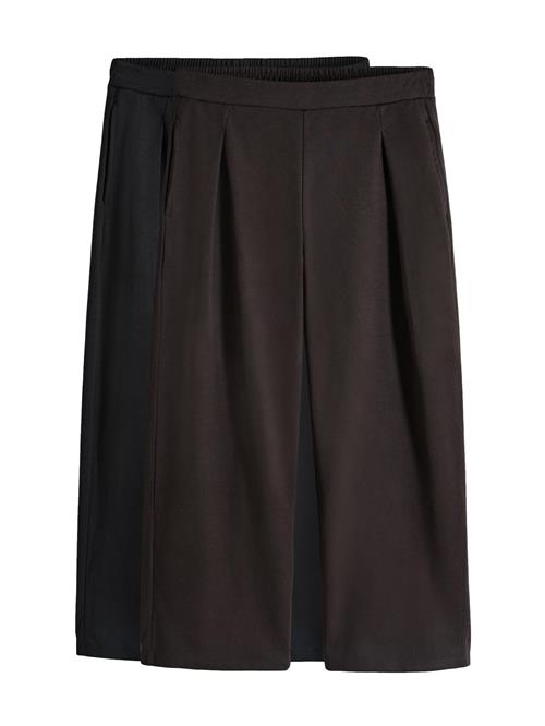 The Set Bukser med lægfolder  mørkebrun / sort