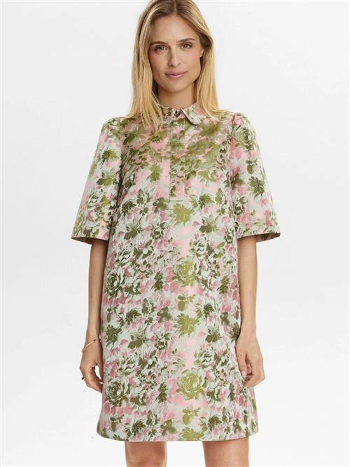 NÜMPH Kjole 'NUVIDA'  grøn / lyserød