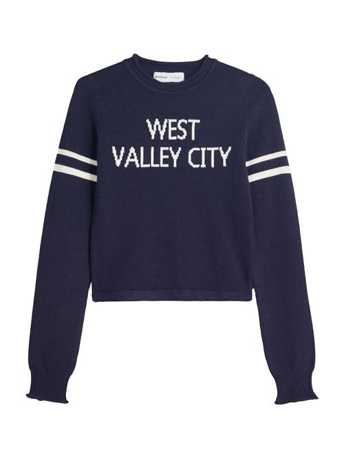 Bershka Pullover  mørkeblå / hvid