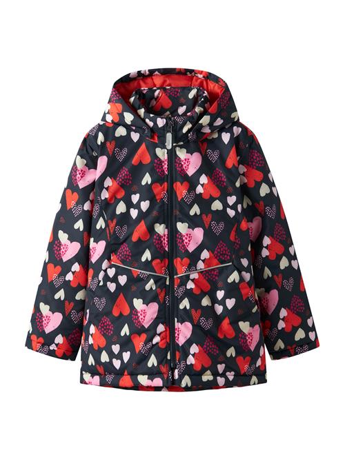 NAME IT Overgangsjakke 'NKFMaxi'  marin / lyserød / knaldrød / hvid