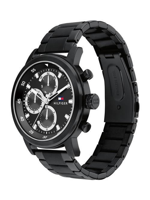 TOMMY HILFIGER Analogt ur 'Rocky'  lysegrå / rød / sort / hvid