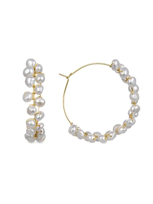 Luxenter Øreringe 'Milba'  perlehvid