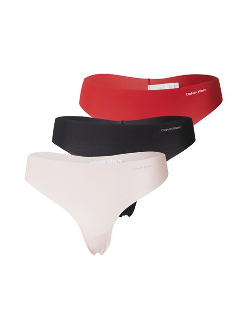 Calvin Klein Underwear String 'Invisibles'  rød / sort / offwhite