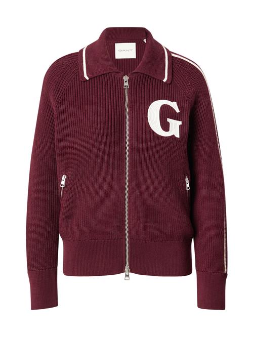GANT Cardigan  vinrød / hvid