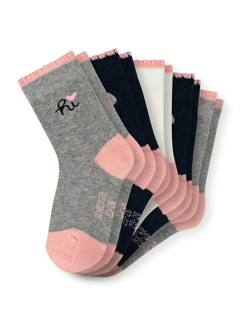 SCHIESSER Sokker 'Hi'  grå / lyserød / sort / hvid