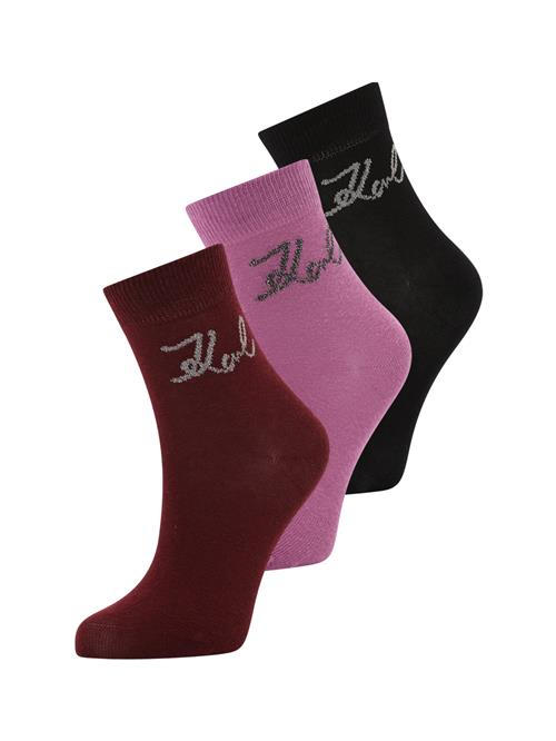 Karl Lagerfeld Sokker  orkidee / bordeaux / sort / hvid