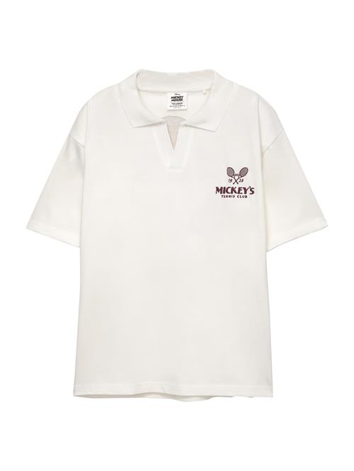 Pull&Bear Bluser & t-shirts 'MICKEY'  choko / hvid