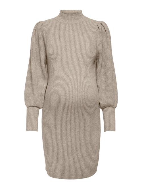 Only Maternity Strikkjole 'OLMKATIA'  beige