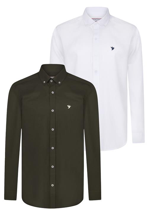 Felix Hardy Skjorte  oliven / hvid