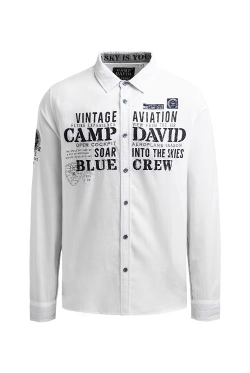 CAMP DAVID Skjorte  grå / sort / hvid