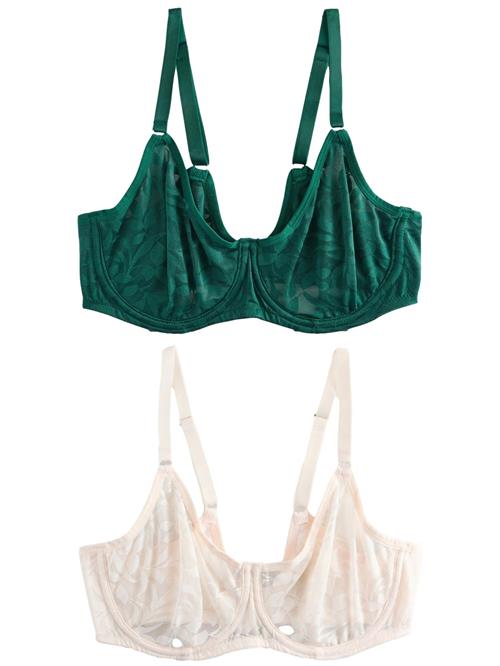 Next BH  grøn / uldhvid