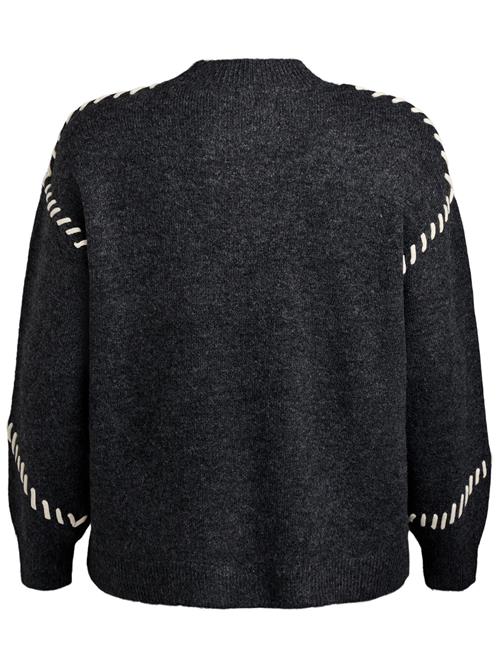 Zizzi Pullover  mørkegrå / hvid