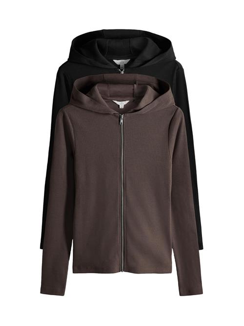 The Set Sweatjakke  mørkebrun / sort