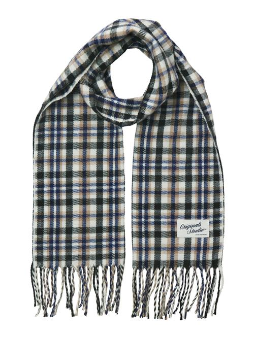 JACK & JONES Sjal 'JACGrand'  blå / lysebrun / sort / hvid