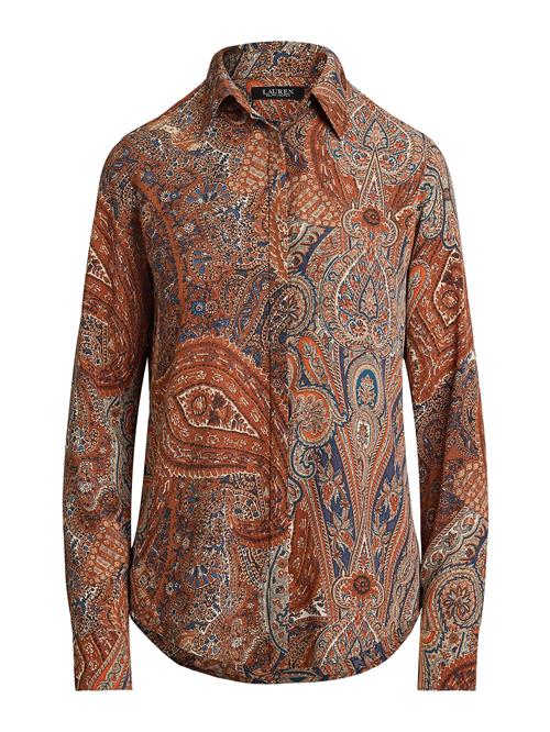 Lauren Ralph Lauren Bluse 'KRISTY'  beige / blå / navy / rustbrun