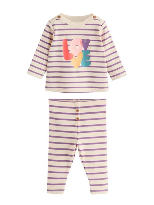 Next Sæt  lysebeige / gul / brombær / rød