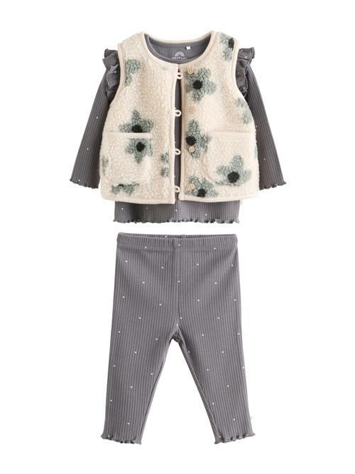 Next Sæt  mørkegrå / pastelgrøn / sort / uldhvid