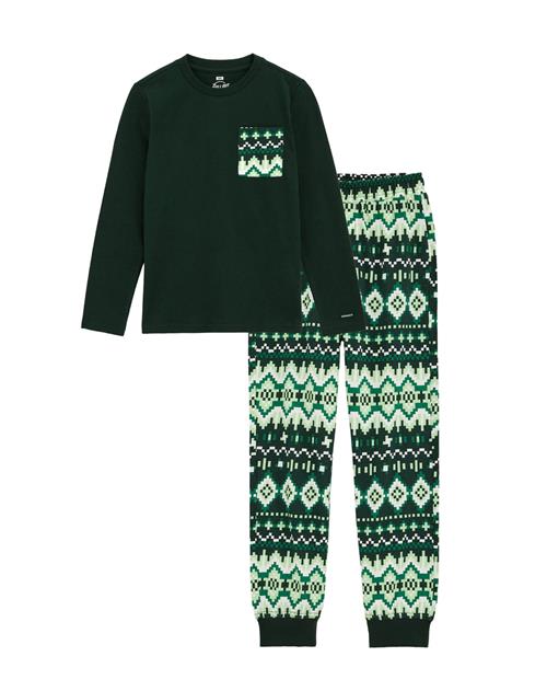 WE Fashion Nattøj  smaragd / mint / mørkegrøn / hvid